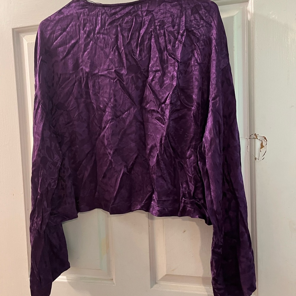 Zara Deep Purple Satin Blouse - Picture 2 of 2